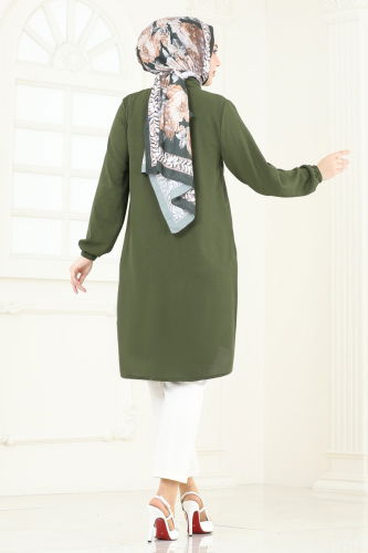 moda selvim Tunic 008MR1078 Khaki - Thumbnail