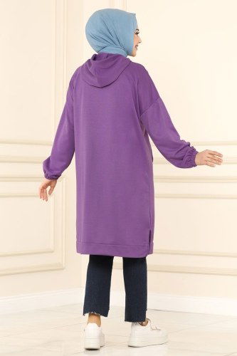moda selvim Tunic 0161UZ662 Lilac - Thumbnail