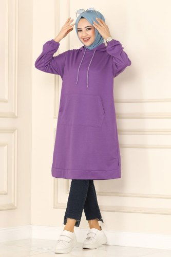 moda selvim Tunic 0161UZ662 Lilac - Thumbnail