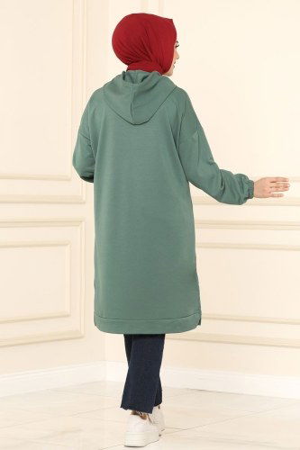 moda selvim Tunic 0161UZ662 Soft Green - Thumbnail