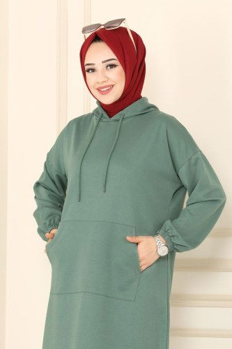 moda selvim Tunic 0161UZ662 Soft Green - Thumbnail