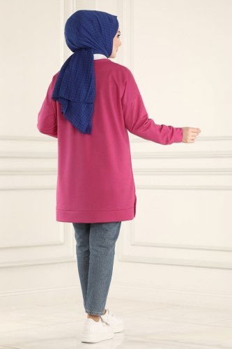 moda selvim Tunic 0165UZ662 Fuchsia - Thumbnail