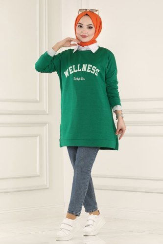 moda selvim Tunic 0166UZ662 Benetton Green - Thumbnail