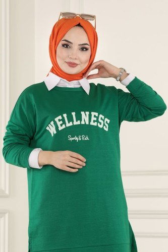 moda selvim Tunic 0166UZ662 Benetton Green - Thumbnail