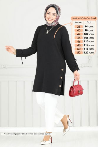 moda selvim بلوز أسود 016MR1078 - Thumbnail