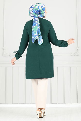 moda selvim Tunic 016MR1078 Emerald - Thumbnail
