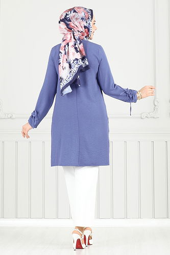 moda selvim Tunic 016MR1078 Light Indigo - Thumbnail