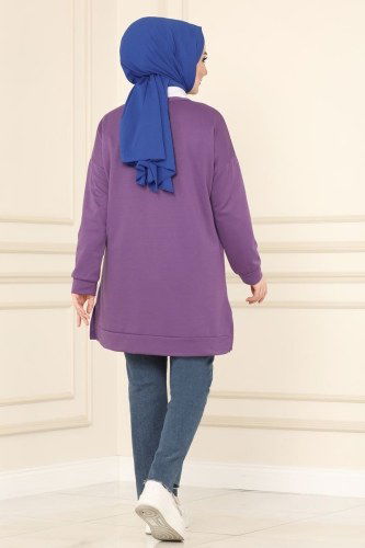 moda selvim Tunic 0170UZ662 Lilac - Thumbnail