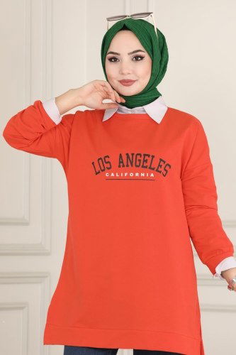 moda selvim Tunic 0170UZ662 Orange - Thumbnail