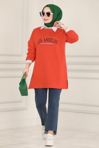 moda selvim Tunic 0170UZ662 Orange - Thumbnail