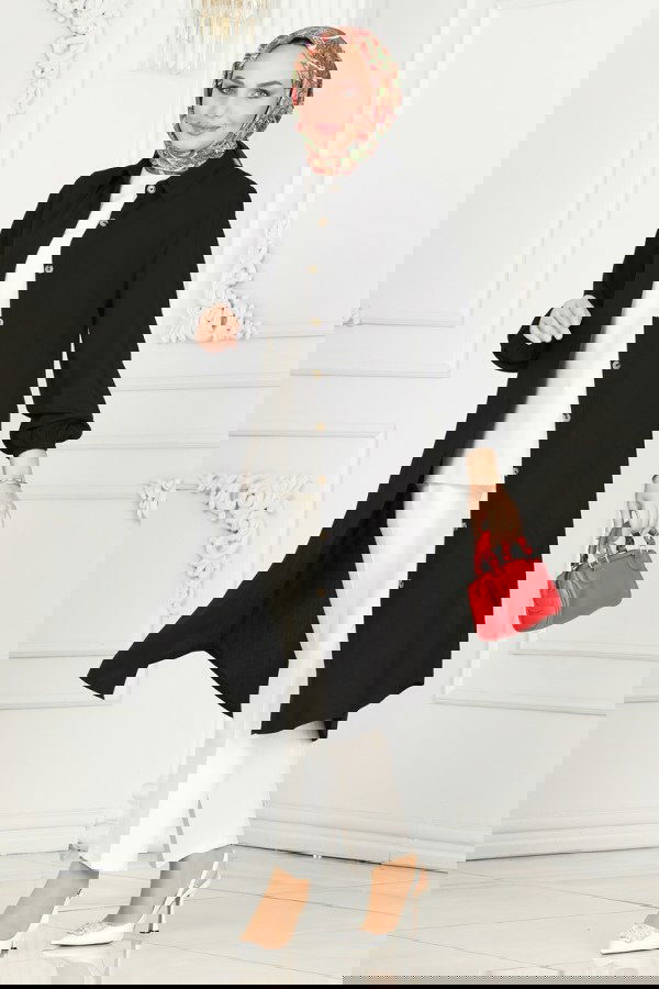 Modaselvim خصم صافٍ20%+20% في سلة التسوق بلوز أسود 0171BG354