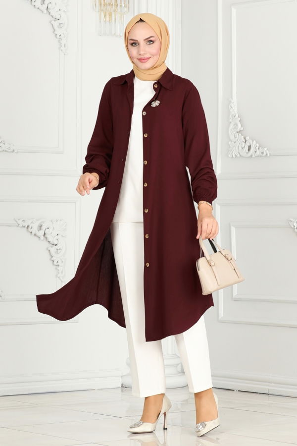 Modaselvim Tunic Tunic 0171BG354 Burgundy
