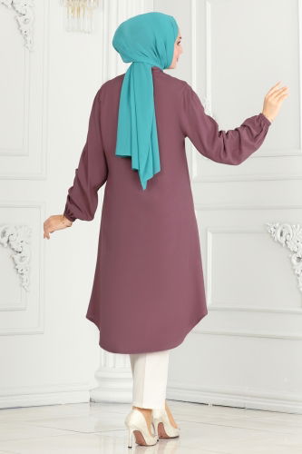 moda selvim TUNIC 0171BG354 Dark Lilac - Thumbnail