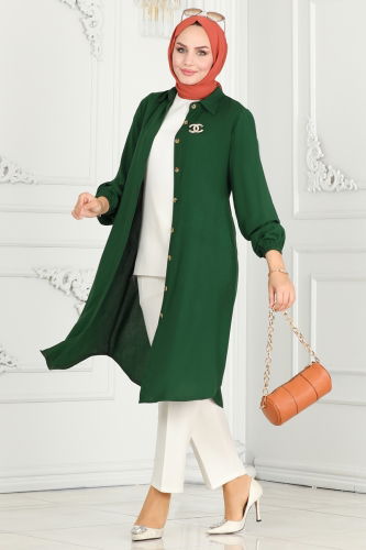 moda selvim TUNIC 0171BG354 Emerald - Thumbnail