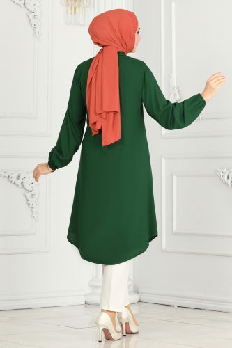 moda selvim Tunic 0171BG354 Emerald - Thumbnail