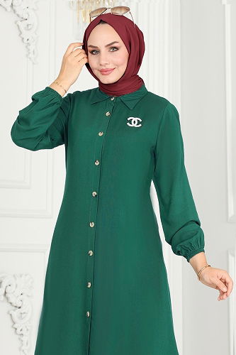 moda selvim Tunic 0171BG354 Light Emerald - Thumbnail