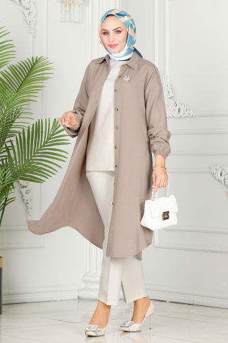 moda selvim بلوز بيج 0171BG354 - Thumbnail