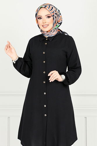 moda selvim بلوز أسود 0171BGS895-M - Thumbnail