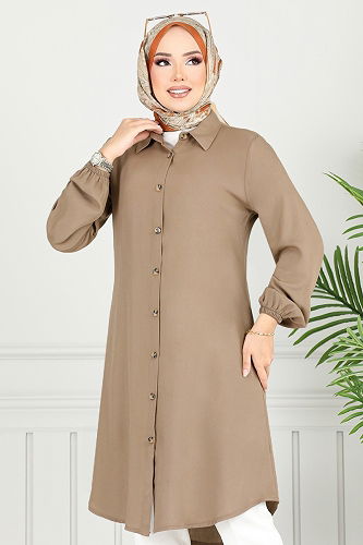 moda selvim بلوز بيج غامق 0171BGS895-M - Thumbnail