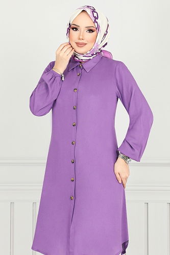 moda selvim Tunic 0171BGS895-M Lilac - Thumbnail