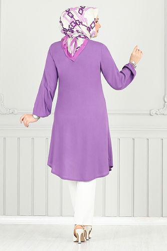 moda selvim Tunic 0171BGS895-M Lilac - Thumbnail