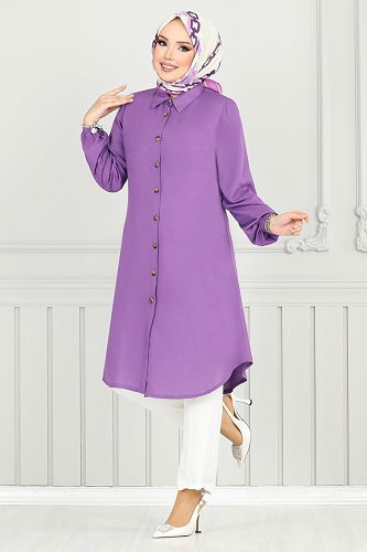 moda selvim بلوز ليلكي 0171BGS895-M - Thumbnail