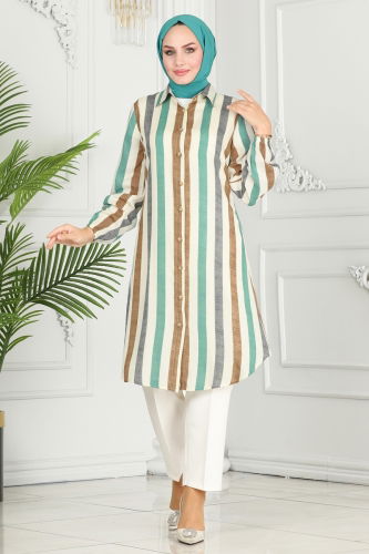 moda selvim Tunic 0172BG354 Green - Thumbnail