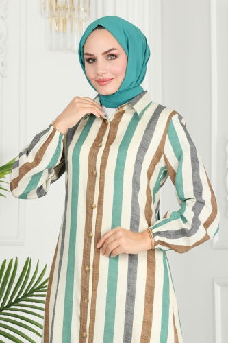 moda selvim Tunic 0172BG354 Green - Thumbnail