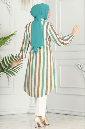 moda selvim Tunic 0172BG354 Green - Thumbnail