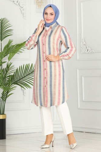 moda selvim TUNIC 0172BG354 Powder - Thumbnail