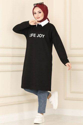 moda selvim Tunic 0172UZ662 Black - Thumbnail