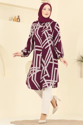 B.G.S. - Tunic 0173BG354 Burgundy&Vision