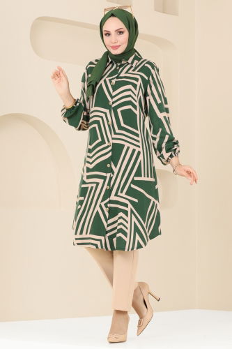 moda selvim Tunic 0173BG354 Emerald & Vision - Thumbnail