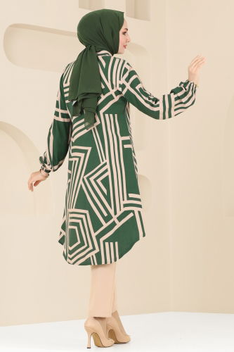 moda selvim Tunic 0173BG354 Emerald & Vision - Thumbnail