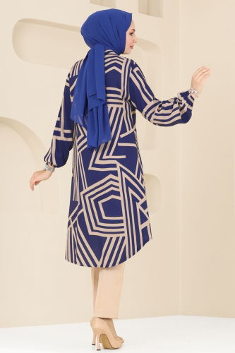 moda selvim Tunic 0173BG354 Indigo&Vision - Thumbnail