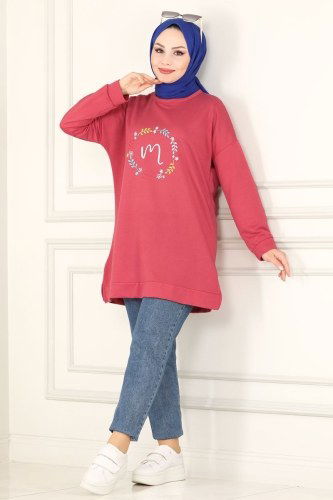 moda selvim Tunic 0173UZ662 Dried Rose - Thumbnail