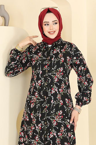 moda selvim بلوز أسود 0174BG354 - Thumbnail