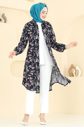 moda selvim Tunic 0174BG354 Navy Blue - Thumbnail