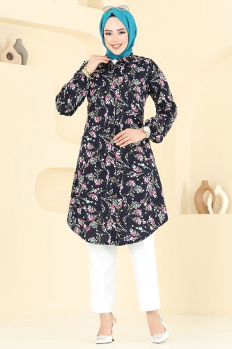 moda selvim Tunic 0174BG354 Navy Blue - Thumbnail