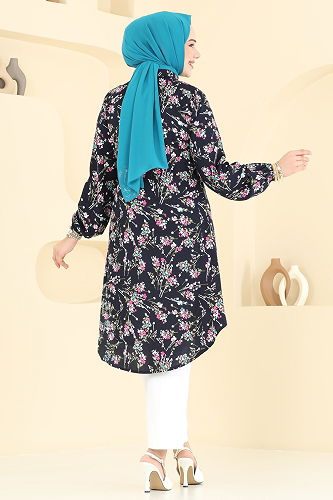 moda selvim Tunic 0174BG354 Navy Blue - Thumbnail