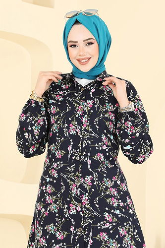 moda selvim بلوز كحلي 0174BG354 - Thumbnail