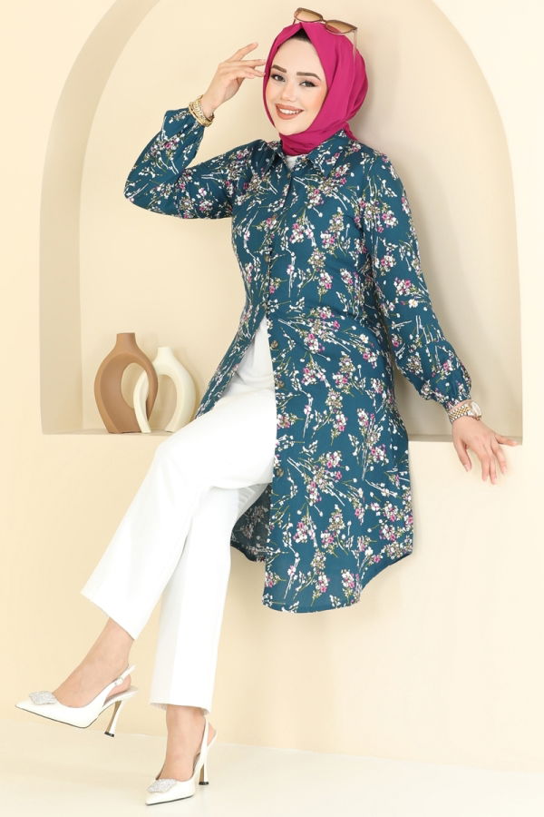 Modaselvim NET 20%+20% DISCOUNT IN THE CARD Tunic 0174BG354 Petroleum