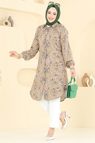 moda selvim بلوز بيج 0174BG354 - Thumbnail