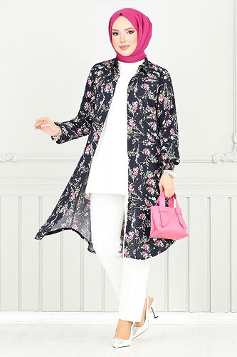 moda selvim بلوز كحلي 0174BGS895-M - Thumbnail