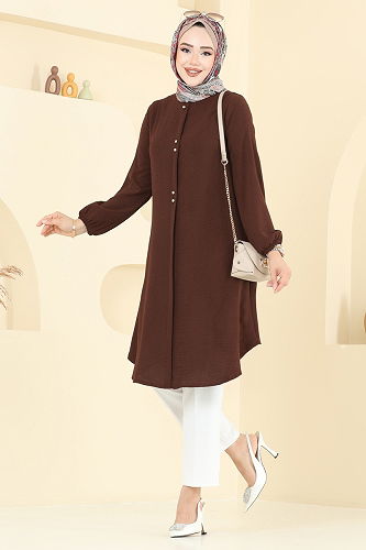 moda selvim Tunic 0175BG354 Brown - Thumbnail