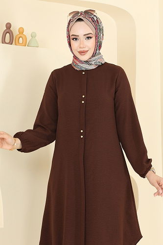 moda selvim بلوز بني 0175BG354 - Thumbnail