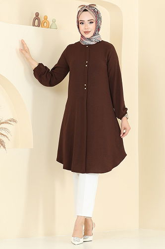 moda selvim بلوز بني 0175BG354 - Thumbnail