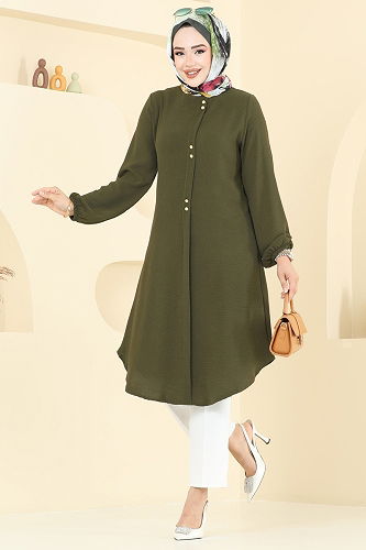 moda selvim بلوز اخضر عفني 0175BG354 - Thumbnail