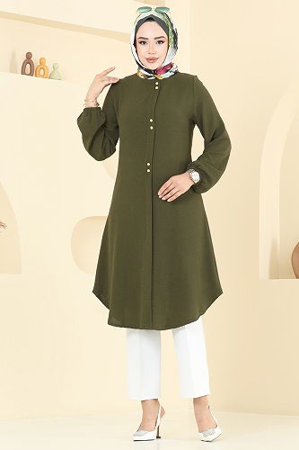 moda selvim بلوز اخضر عفني 0175BG354 - Thumbnail