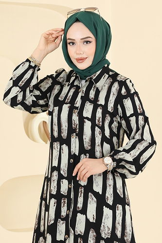 moda selvim Tunic 0176ERK1158 Stone - Thumbnail